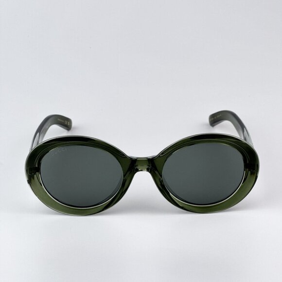 Gucci GG1722SA 005 BRAND NEW Sunglasses Transparent Dark Green Smoke Grey Unisex - Picture 1 of 10